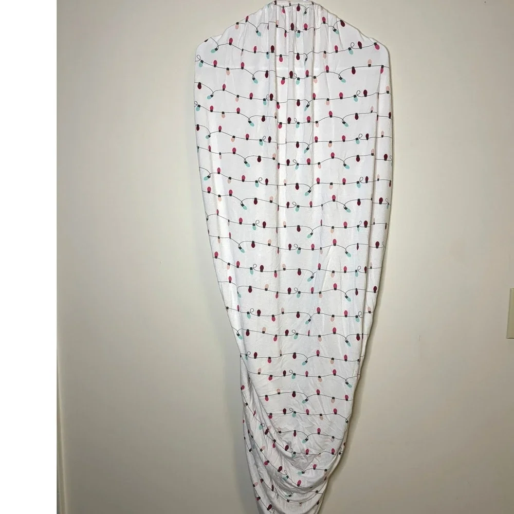 Bamboo Viscose Christmas‎ String Lights Fitted Crib Sheet White Holiday Festive